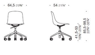Регулируемое по высоте офисное кресло из полипропилена с колесами ESTEL GROUP ARCH-00076401 - Вид №2