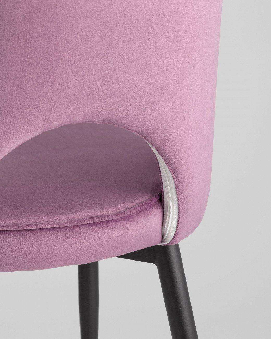 Стул со спинкой лиловый с черными металлическими ножками "Молли" STOOL GROUP ДИЗАЙНЕРСКИЕ 00-3881923 Фиолетовый  - Вид №5