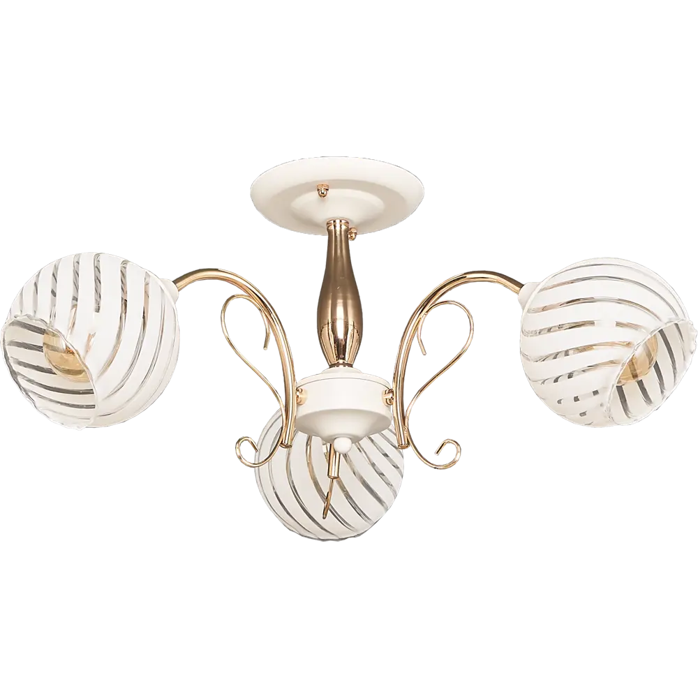 Люстра потолочная «Ария» КС30071/3С, 3 лампы, 9 м², цвет белый/золотой КЛЮЧНИК STLM-2092404