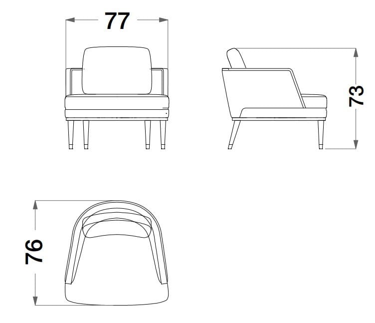 Кожаное и тканевое кресло с подлокотниками CPRN HOMOOD Dragonfly ARCH-00128484 - Вид №3