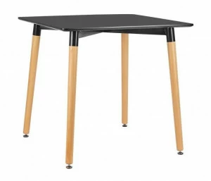 Обеденный стол черный с деревянными ножками 80х80 см Summer BRADEX HOME  00-3974030 Бежевый;черный