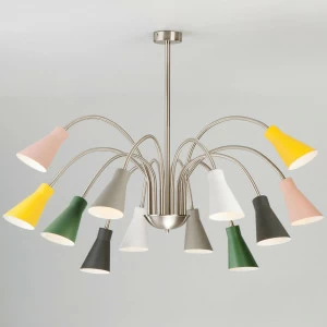 Подвесная люстра Eurosvet Pronto 70080/12 сатин-никель разноцветная EUROSVET ДИЗАЙНЕРСКИЕ, PRONTO 220842 Разноцветный