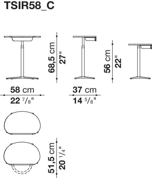 Журнальный столик из алюминия и дерева B&B Italia SIR VITO ARCH-00008796 - Вид №3