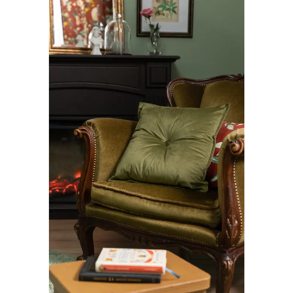 Подушка Бархат 43х43 см зелёная LINEN WAY STLM-2036927 - Вид №11