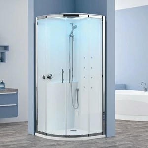 Novellini. Душевая кабина 90x90 R90 HAMMAM с низким душевым поддоном EON