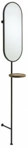 Ligne Roset Овальное зеркало из стали и стекла с настенной полкой Loomy 19980485