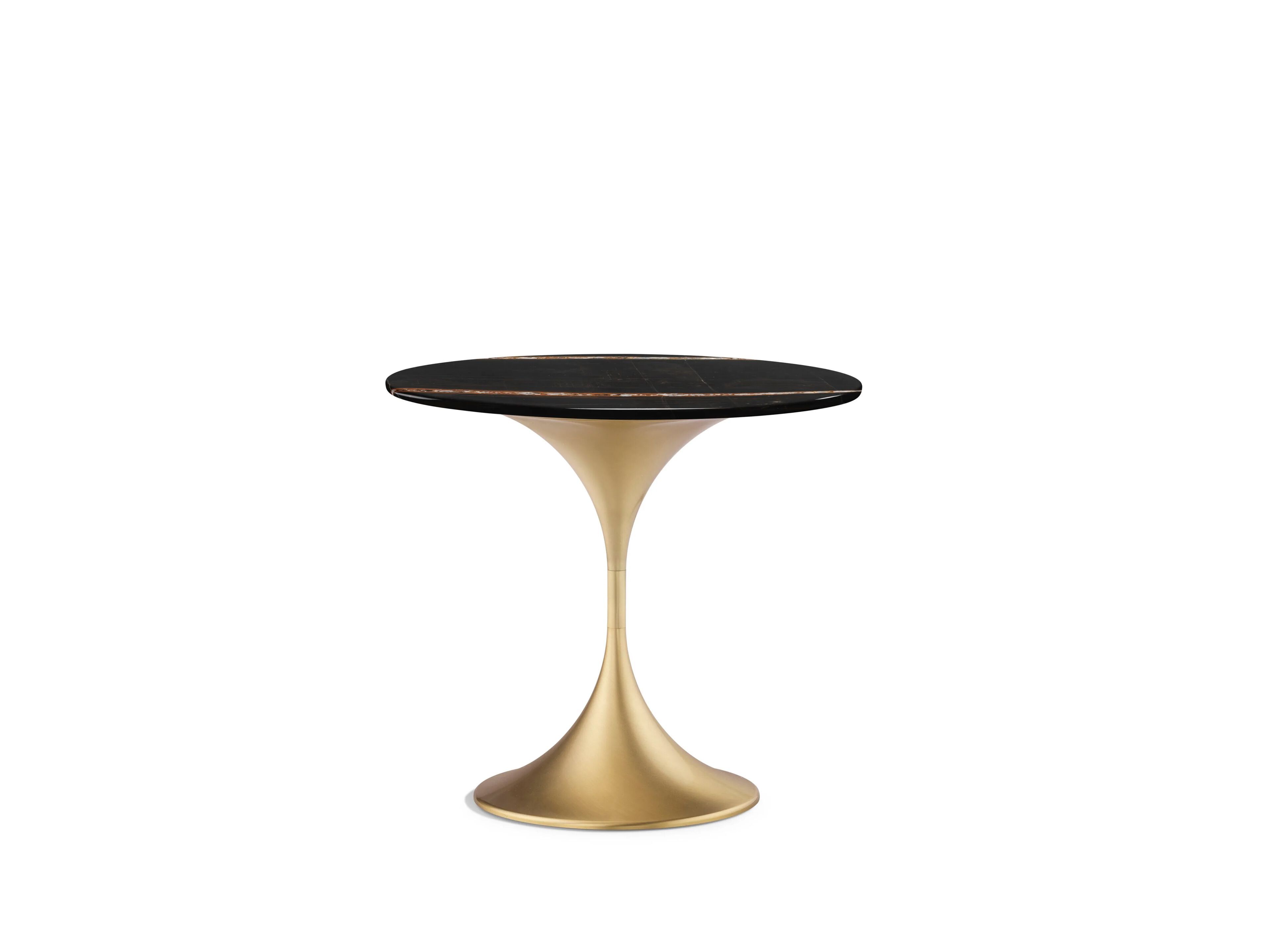 Круглый мраморный журнальный столик с латунным основанием GHIDINI1961 DAPERTUTTO ARCH-00004080 - Вид №3