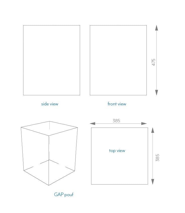 Квадратный пуф из пены QM Quinze & Milan Gap ARCH-00055318 - Вид №2