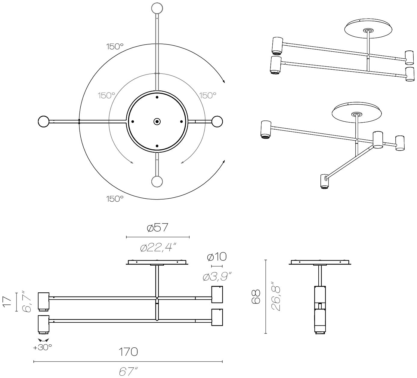Contardi Светодиодный потолочный светильник sun-id-1372895 - Вид №6