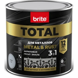 Грунт-эмаль 3 в 1 Total цвет серый 0.75 л