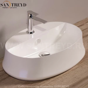 SH05BIANCO Накладная раковина на столешницу  овальная Simas Sharp