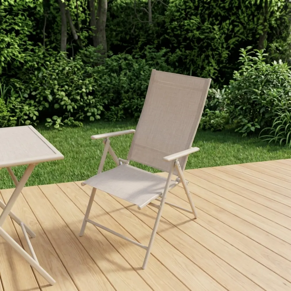 Стул садовый складной BEGINIA Lazo 68x57x105 см сталь бежевый STLM-2097691 - Вид №11