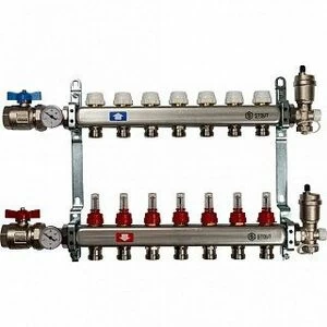Коллектор нерж в сборе 7 выходов с расходомерами STOUT
