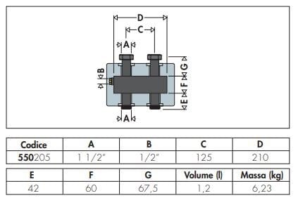Гидравлический сепаратор для систем отопления CALEFFI 550 ARCH-00084613 - Вид №2