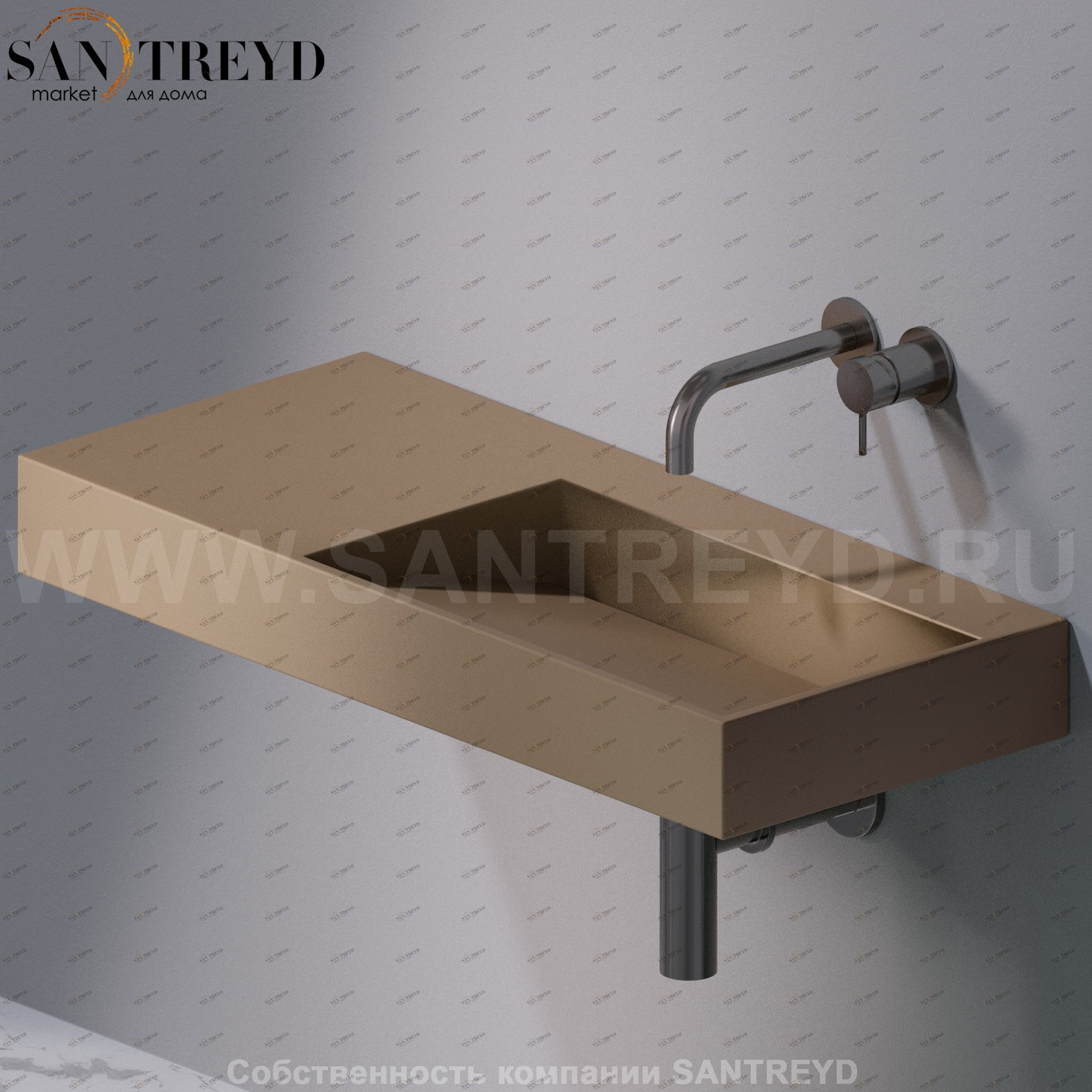 L014T1RPV4.132 Подвесная раковина настенная прямоугольная A. e T. Italia P35 AeT ITALIA