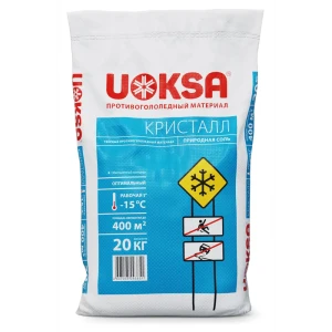 91785112 Противогололедный материал Uoksa Кристал - 15 20 кг полипропилен STLM-0960306