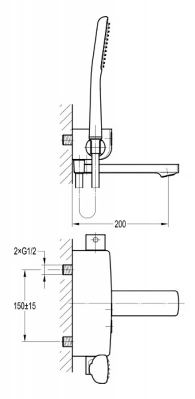 Смеситель термостатический для ванны и душа Cezares GLOBO-F-VD-TB-01 - Вид №1