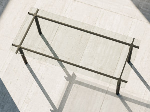 Прямоугольный стол для совещаний из стекла и металла