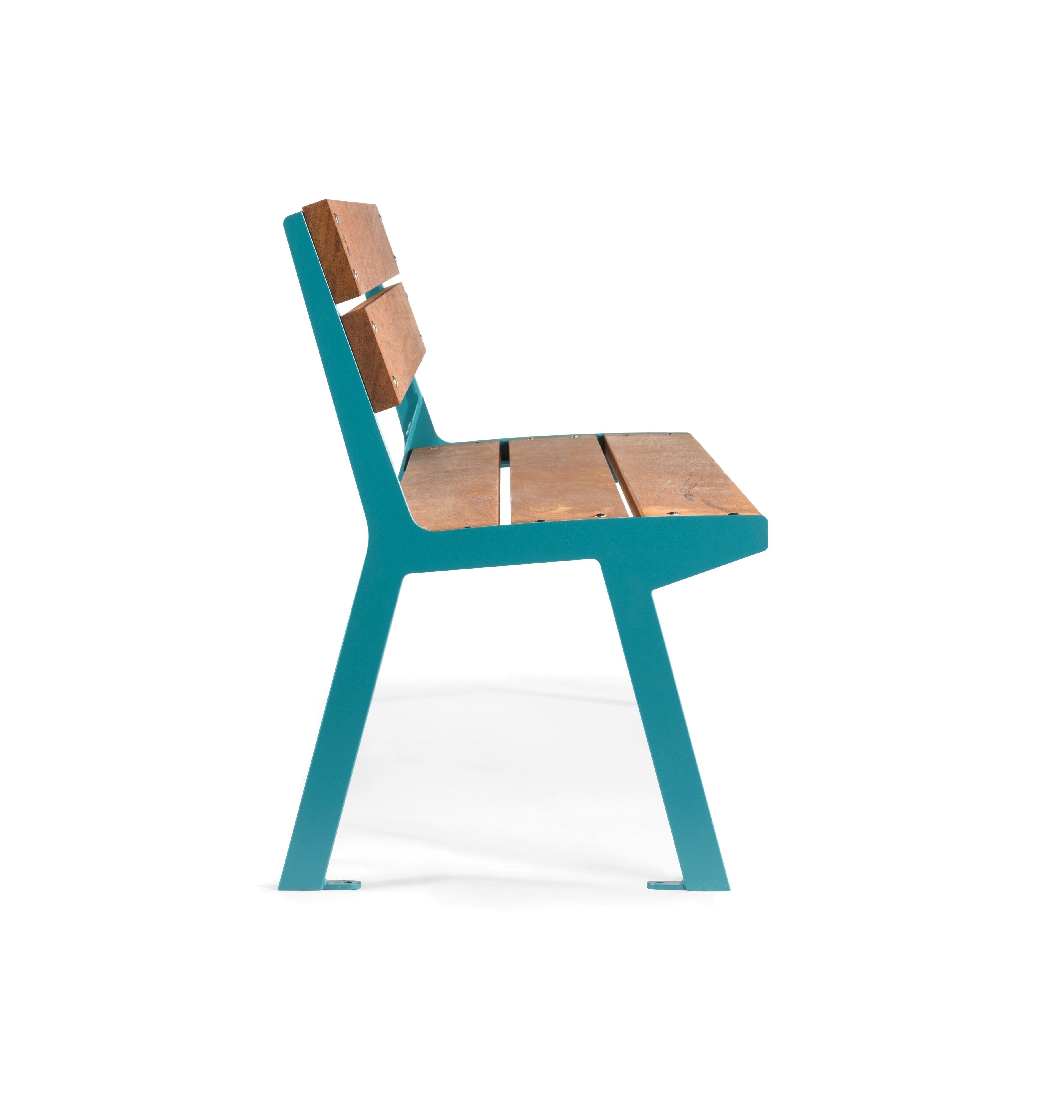 Стальная и деревянная скамья со спинкой City Design Noale ARCH-00000952