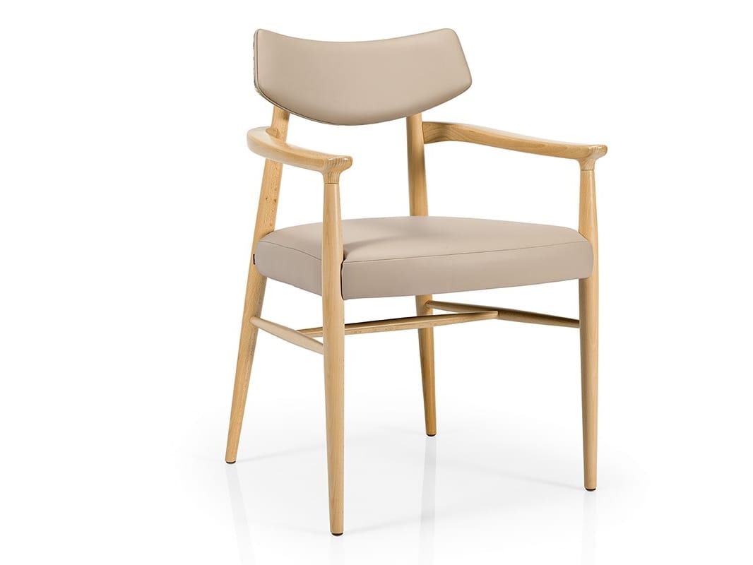 Деревянный мягкий стул с подлокотниками More Contract Bizu ARCH-00058031