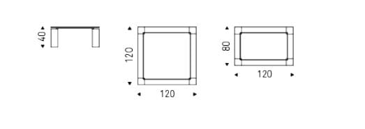 Кристалл низкий квадратный журнальный столик Cattelan italia DIELLE ARCH-00064210 - Вид №5