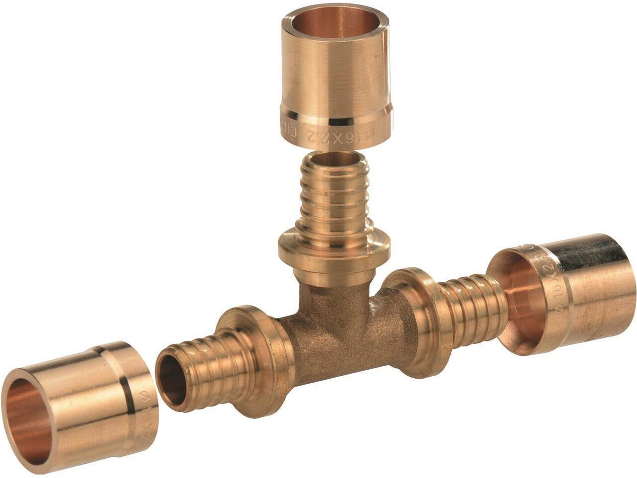 90159886 Тройник равнопроходной PEXY Max латунь 20x2.8 STLM-0120353 COMAP