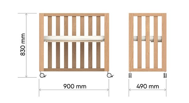 Приставная кроватка Bed Co-sleep коричневая ELLIPSE ELLIPSE BED 351606 Коричневый Santreyd  - Вид №2