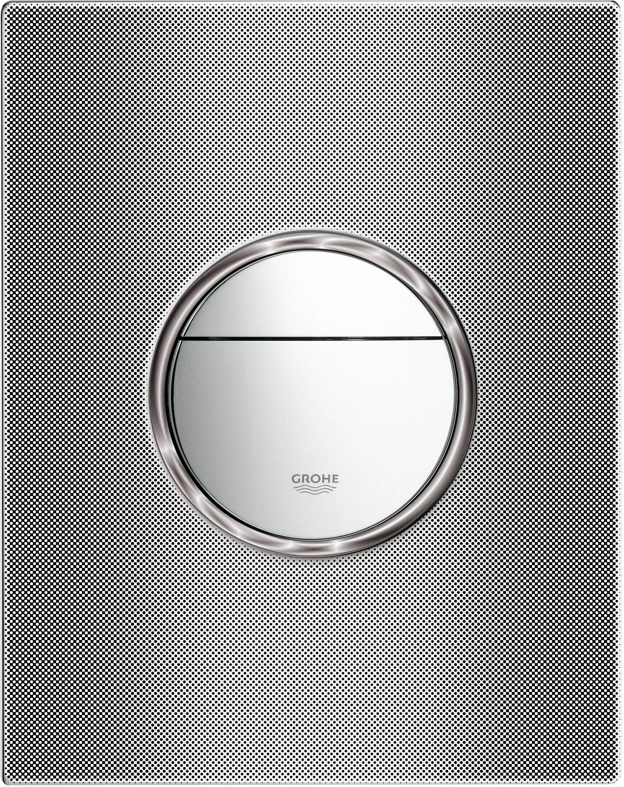 Панель смыва для унитаза GROHE Nova Cosmopolitan Print (3 режима смыва), хром/черная графика (38847XG0) - Вид №3