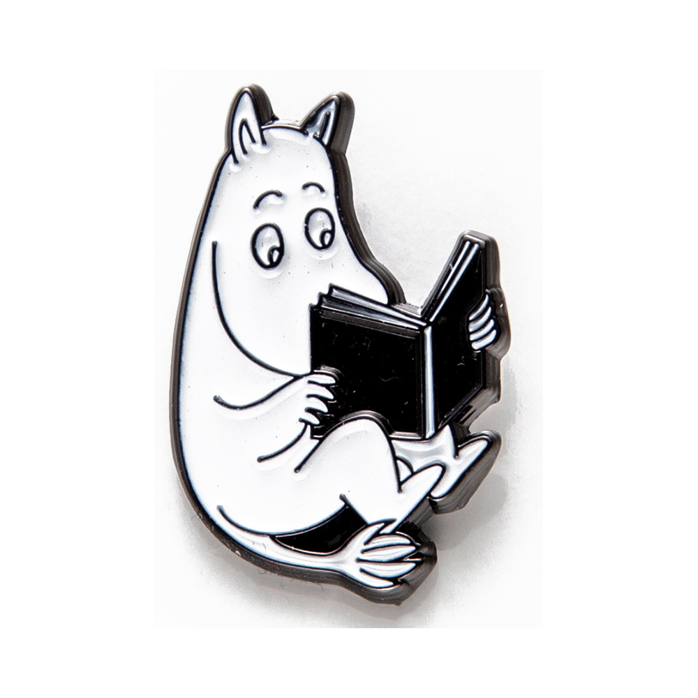 1095821 Значок эмалированный Муми-тролли №05 Муми-тролль с книгой Santreyd 