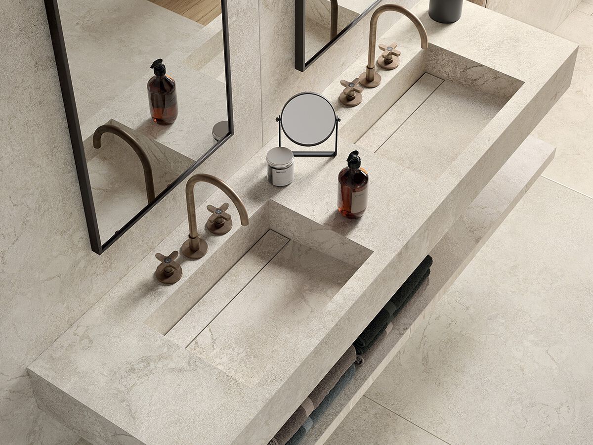 Двойная подвесная раковина из керамогранита CERAMICA FONDOVALLE SHAPE ARCH-00083260