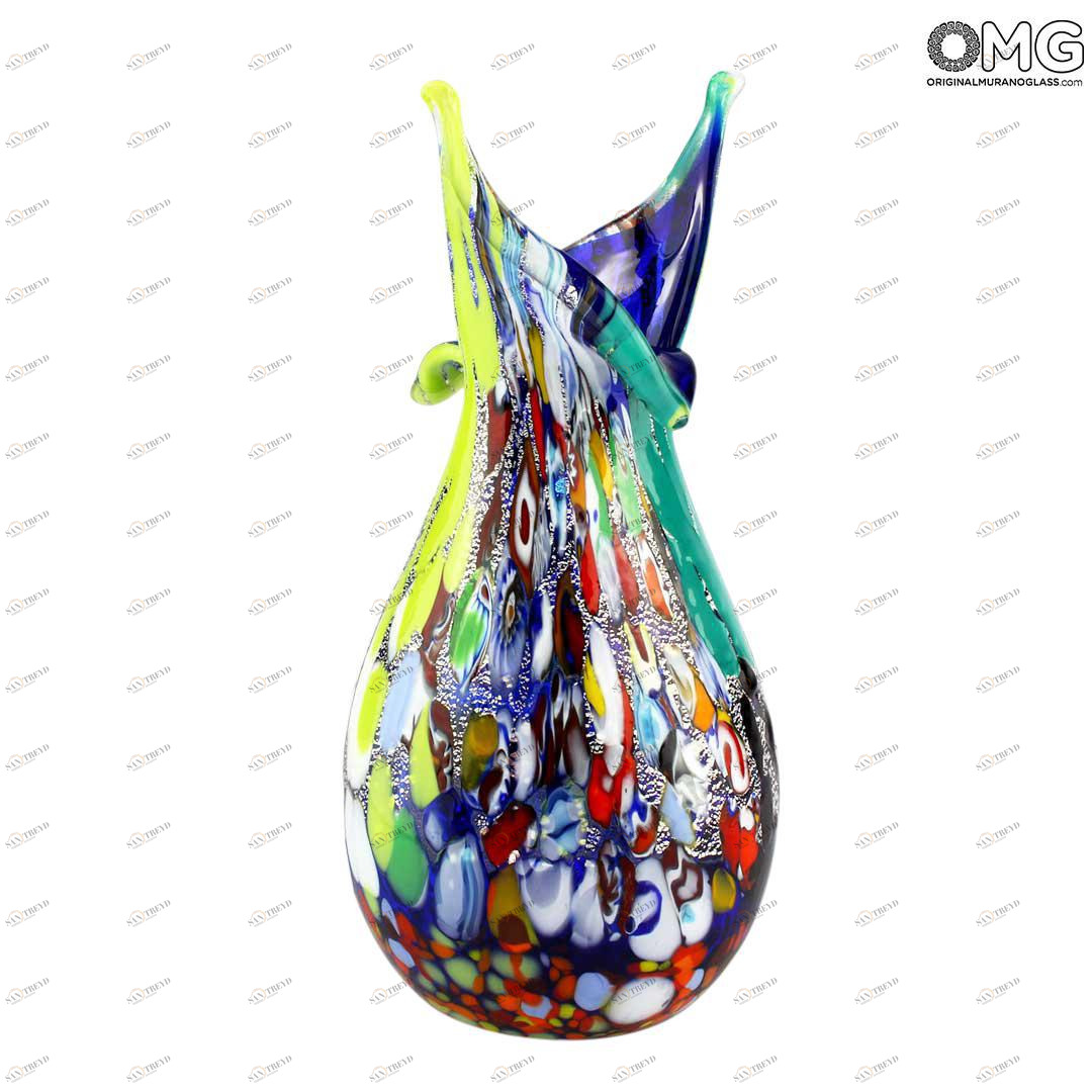 3264 ORIGINALMURANOGLASS Ваза Papillon - голубая - Original Murano Glass OMG 10 см 