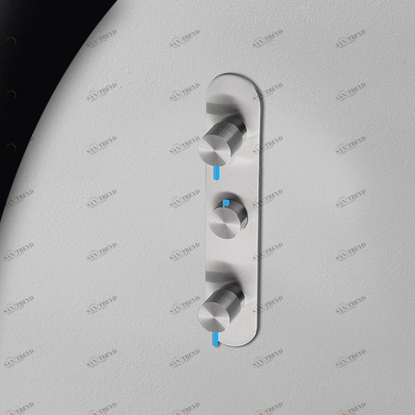 Термостат для душа матовая сталь с синей ручкой Toki Radomonte TKI54SCIL26