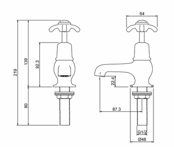 Смеситель для раковины с 2 отверстиями Burlington ANGLESEY ARCH-00038410 - Вид №4