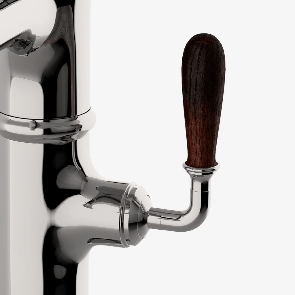 CEKM30 Смеситель для кухни Canteen с высоким профилем, вытяжным душем и дубовой ручкой Waterworks 