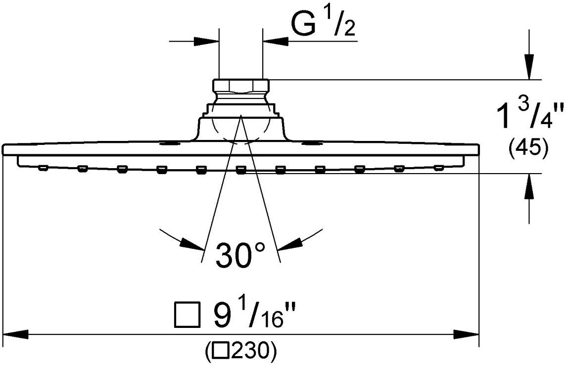 Верхний душ GROHE Rainshower Allure 230 мм, хром (27480000) - Вид №1