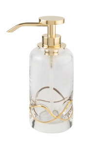 6625/GO-V6 Surya Crystal Stream, дозатор с помпой V6, цвет золото