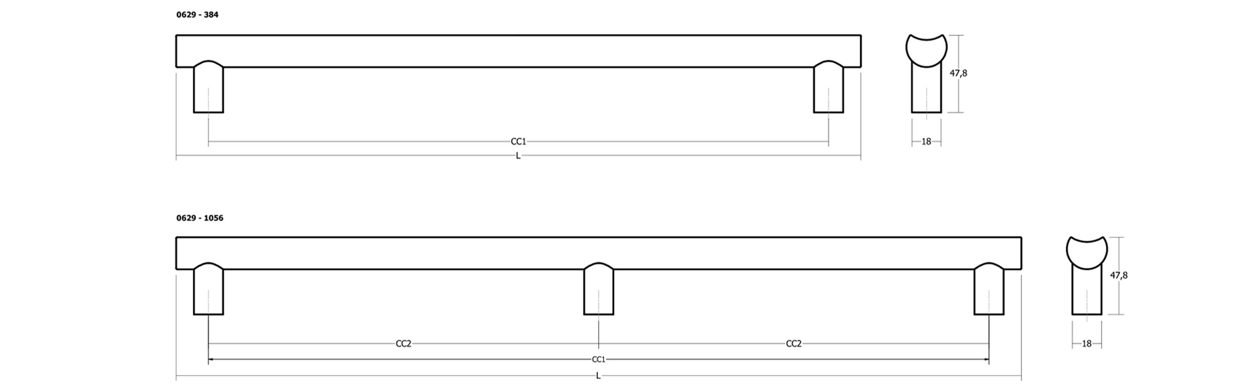 Алюминиевая мебельная ручка / ручка Viefe MOON BIG ARCH-00075335 - Вид №9