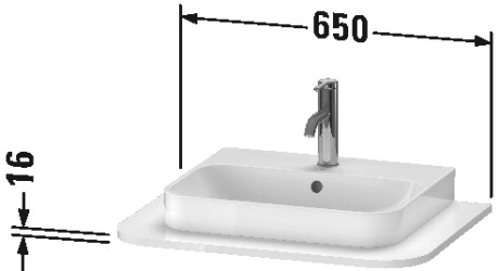 HP031B08080 Консоль Happy D.2 Plus #HP031B 650 x 480 мм Graphit Super Matt Duravit - Вид №1