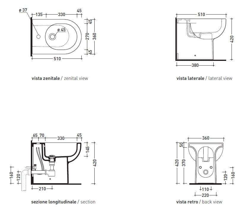 Керамические биде Ceramica Flaminia Quick ARCH-00144429 - Вид №3