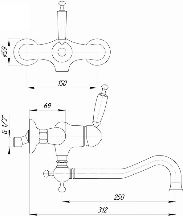 ML.CUC-6340.BI.DO Смеситель Migliore Cucina - Вид №1