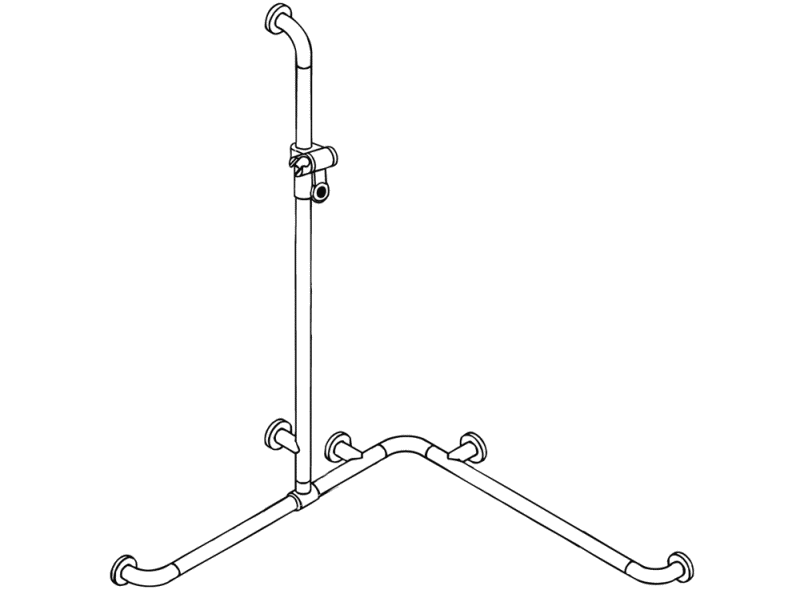 801.35D310 Поручень для душа Active+ с выдвижным держателем для душа HEWI Greifen  - Вид №2