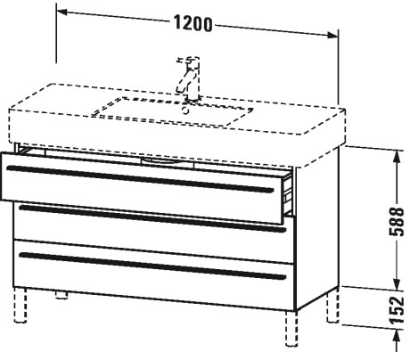 XL655501414 Тумбочка напольная X-Large #XL6555 1200 x 470 мм Терра, декор Duravit - Вид №1