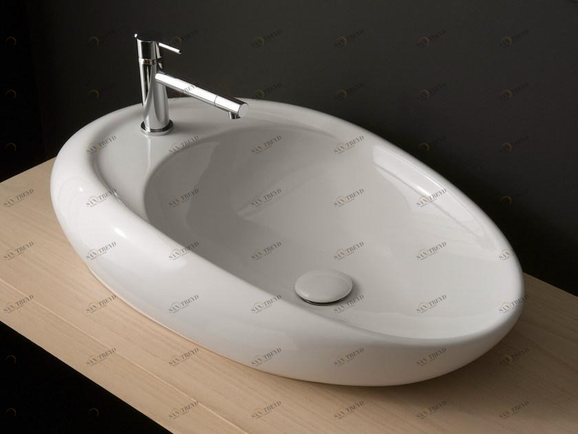 8602 Накладная раковина на столешницу  овальная Scarabeo Ceramiche Moai