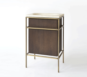 Ex.T Frame Мебель для умывальника из латуни с дубовым шкафом composizione gl1bronzo 1