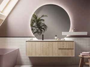 Подвесной шкаф для умывальника со встроенной раковиной