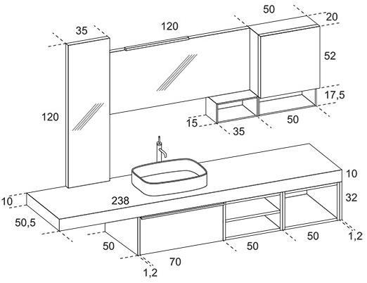 RAB Arredobagno Подвесная тумба под умывальник Soul wood 23 - Вид №5