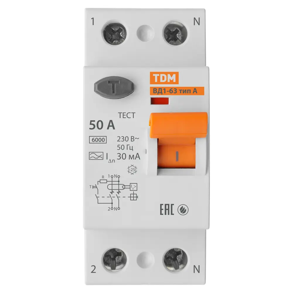 УЗО TDM Electric ВД1-63 — защита от токов утечки для дома и офиса 89347149 STLM-1118947 - Вид №1