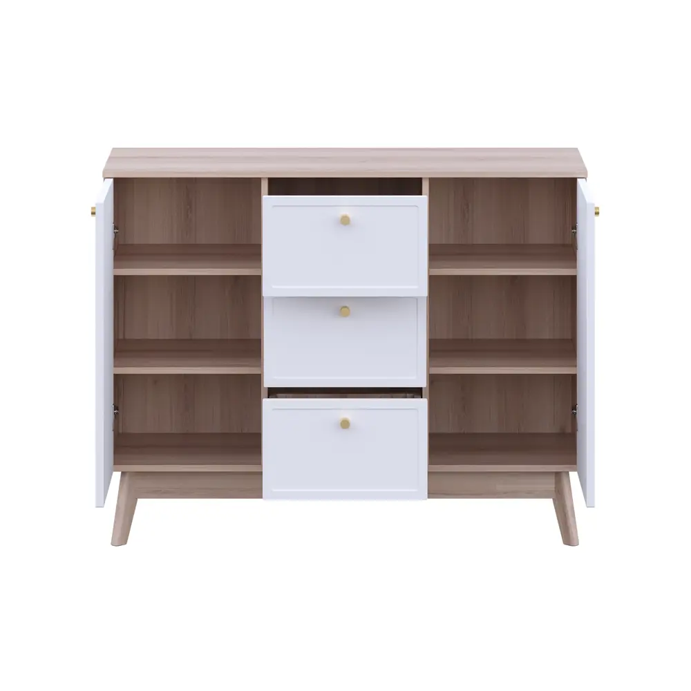 Комод KONSENSA Амьен 3 ящика 120x94x41.7 см ЛДСП цвет белый/коричневый 89448129 STLM-2208175 Лион - Вид №6