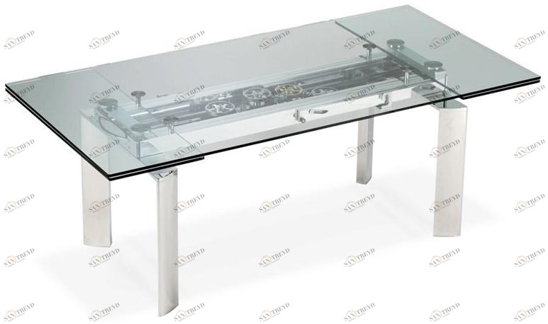 Roche Bobois Раздвижной обеденный стол из алюминия и стекла Les contemporains sun-id-1466045