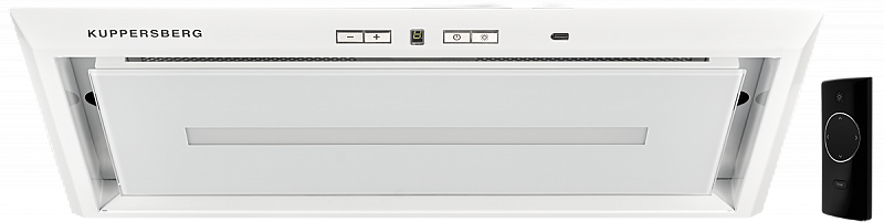 INBOX 54 W Встраиваемая вытяжка, ширина 54 см, отвод/рециркуляция, 1000 м3/час, управление soft touch, 4 скорости, светодиодное освещение 1х13 вт, металлические жироулавливающие фильтры, угольный фильтр (опция), цвет белый Kuppersberg Santreyd  - Вид №1